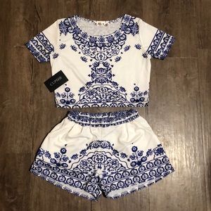 Patterned Two-Piece Outfit